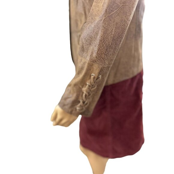 (5 for $25) Chico's Faux Suede Lace Up Sleeve Jacket size 2P - Picture 4 of 6